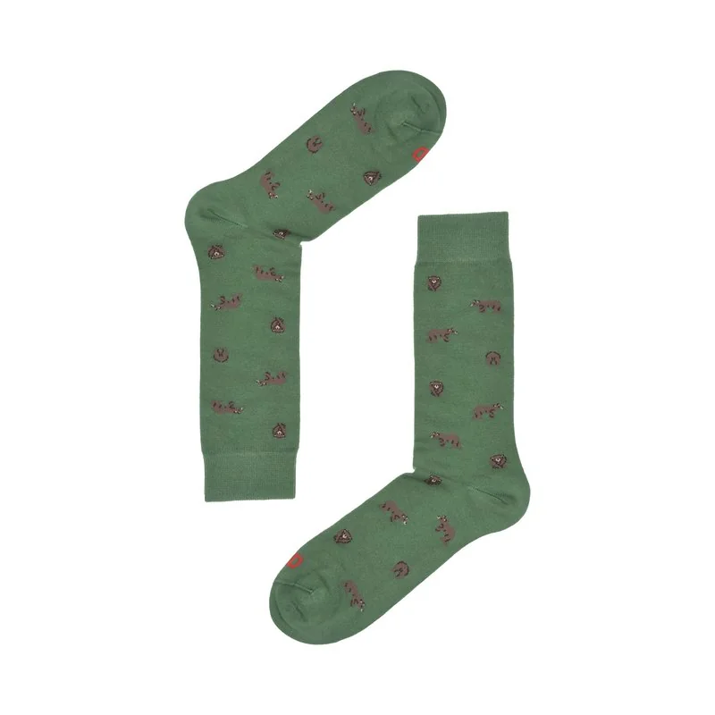 Men's crew socks with bears - Green