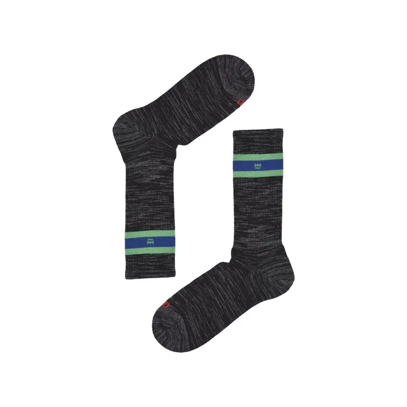 Men crew sporty socks in slub cotton - Dark Gray
