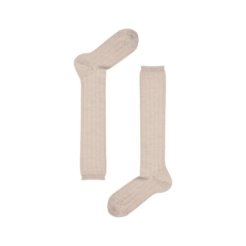 Women's long socks Wool rib 10/2 - Beige