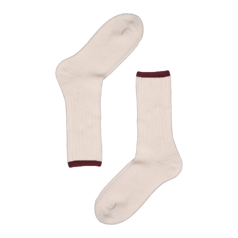 Ribbed monocolour socks in wool and cashmere blend