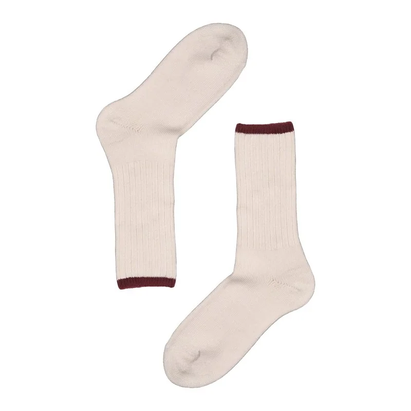 Ribbed monocolour socks in wool and cashmere blend