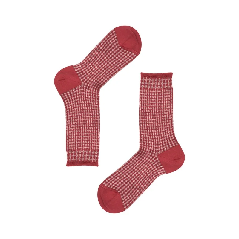 Women's heritage short crew socks with diamond pattern