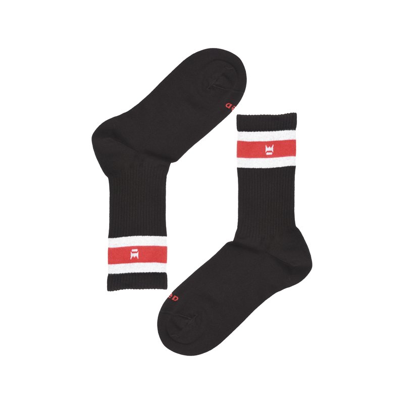 Women's sporty socks with crown in organic cotton - Black