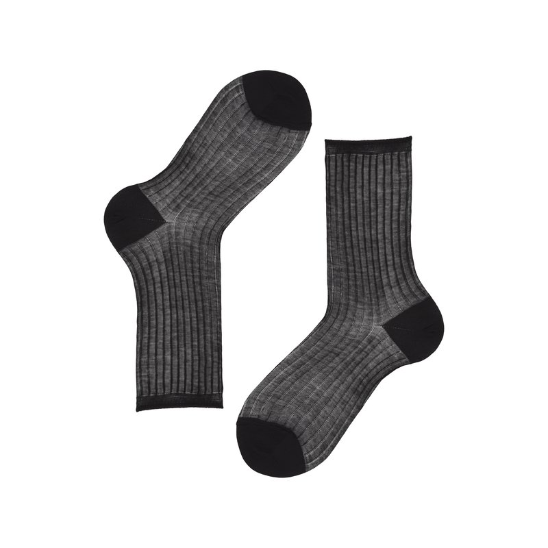 Women's sheer ribbed socks - Black