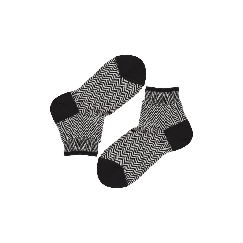 Women's heritage jacquard herringbone socks - Black