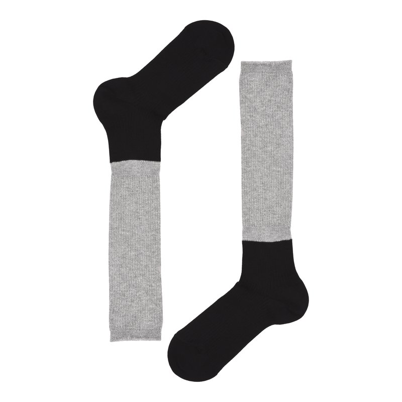 Calza lunga con polsino a sbuffo - Nero