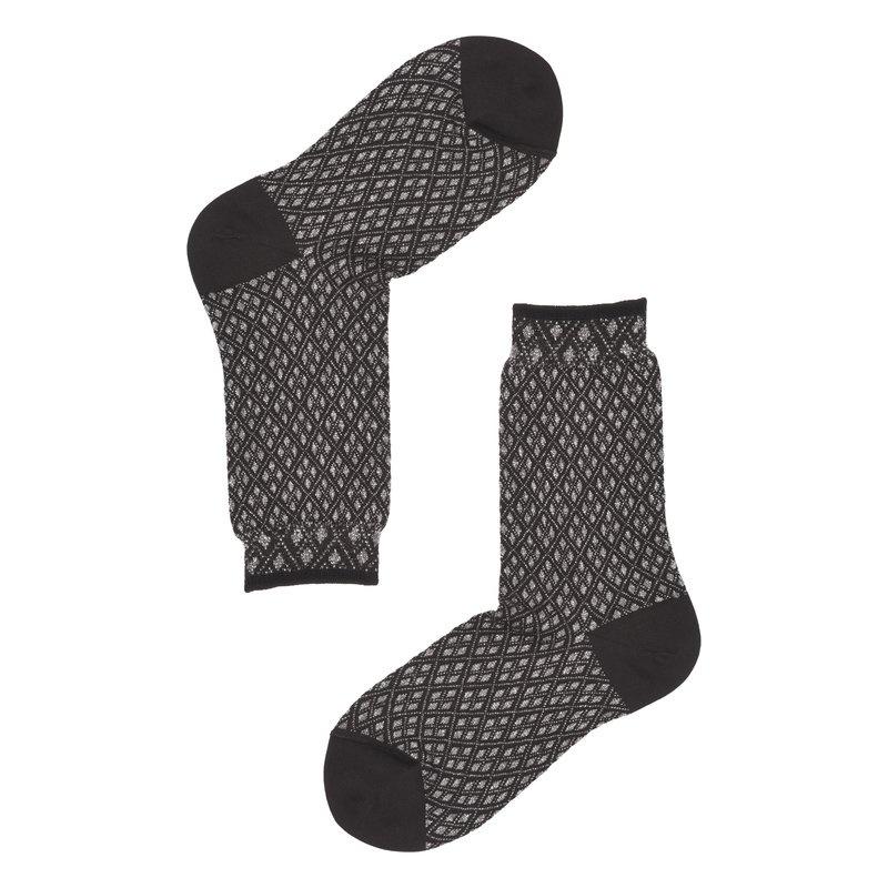 Women's socks in lurex with diamond pattern