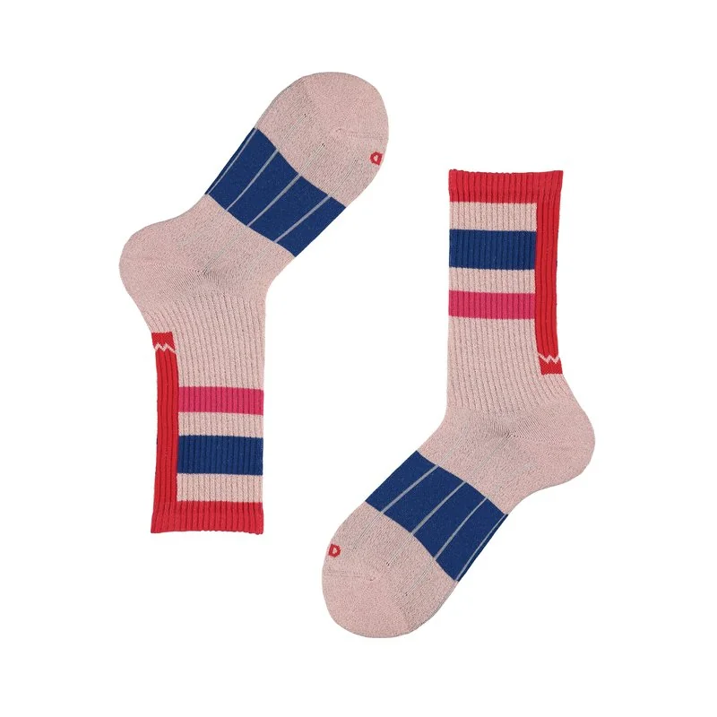 Women's sporty style socks in lurex - Pink