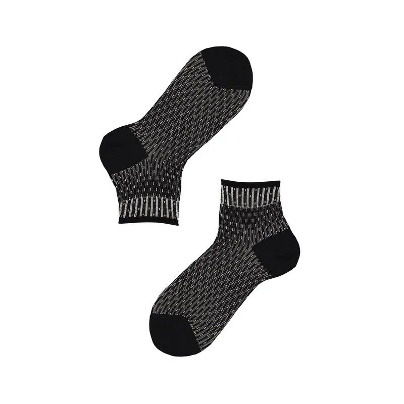 Heritage jacquard dotted stripe socks - Black