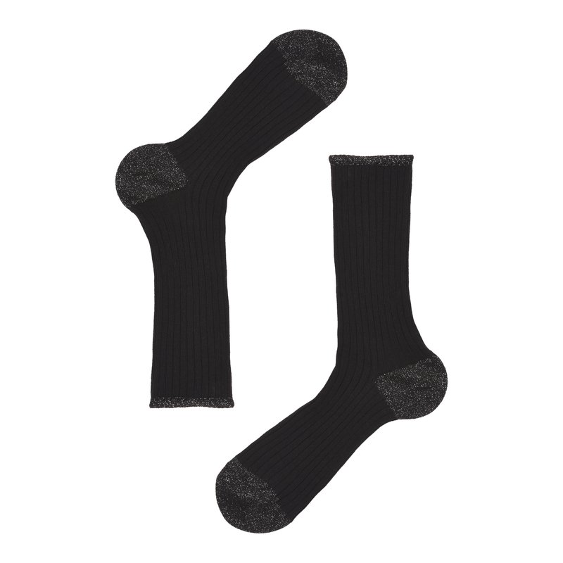 Ribbed cotton and cashmere socks - Black