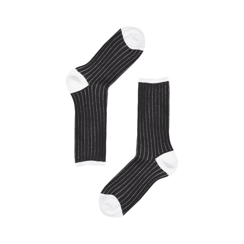 Women's ribbed long socks in lurex fabric