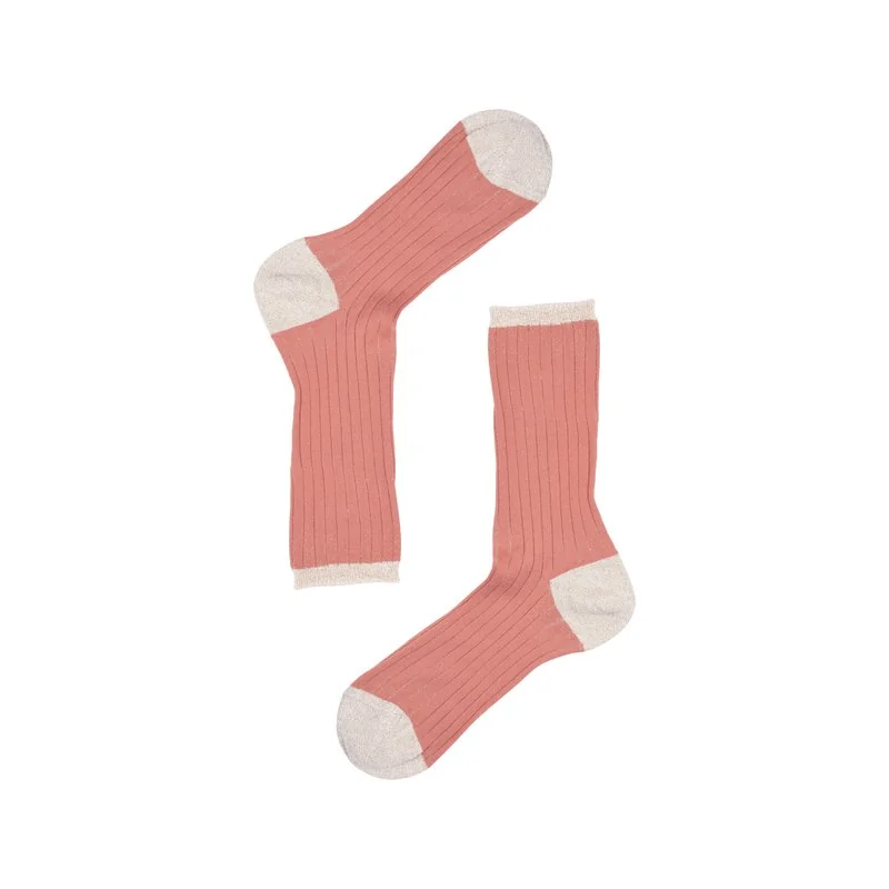 Women's ribbed socks in lurex fabric