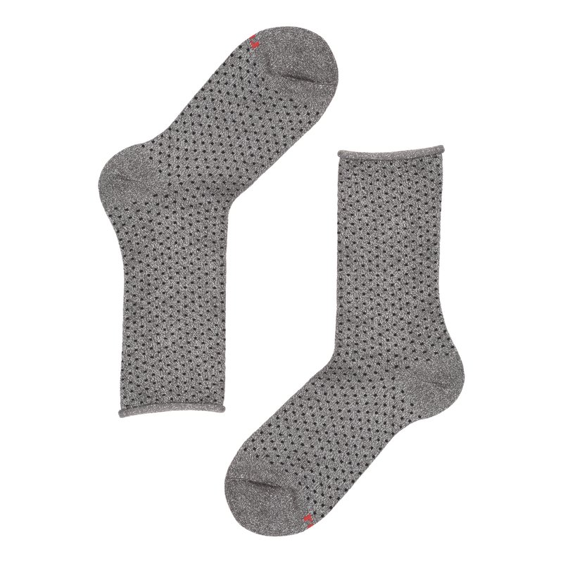 Lurex socks with micro polka dots