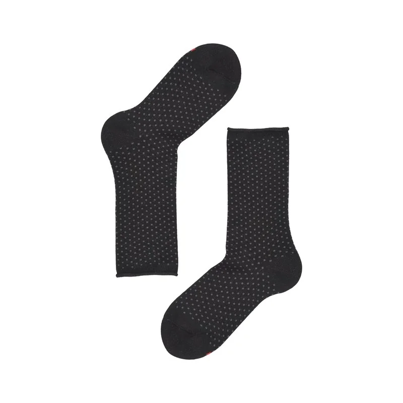 Lurex socks with micro polka dots - Black-Iron