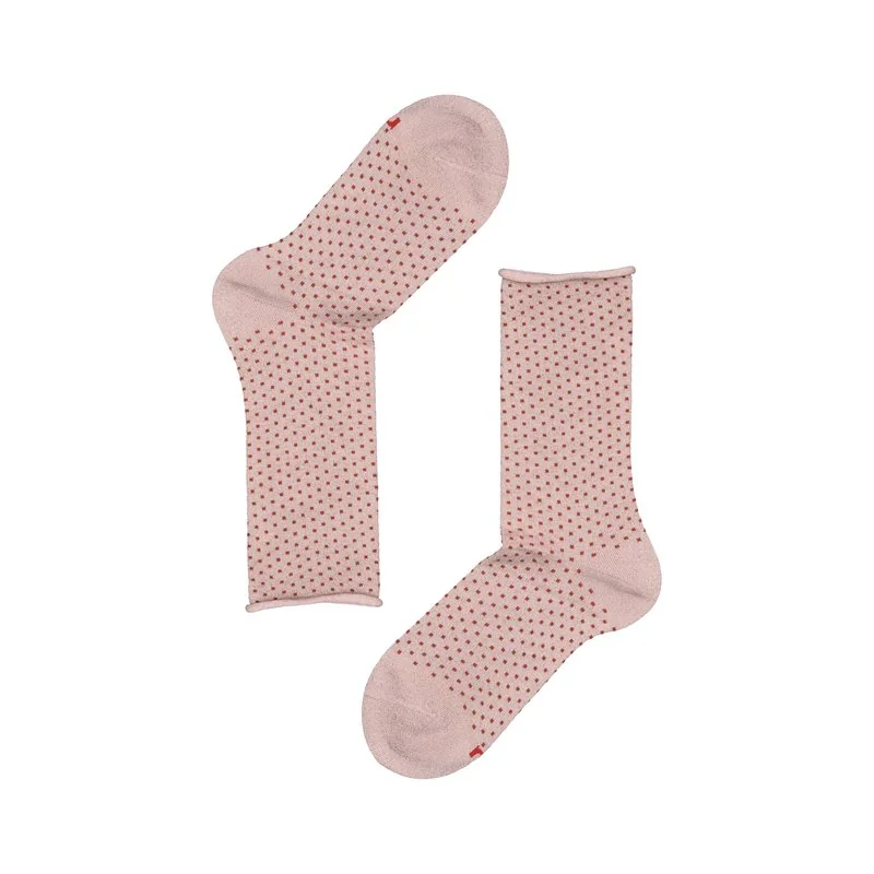 Lurex socks with micro polka dots
