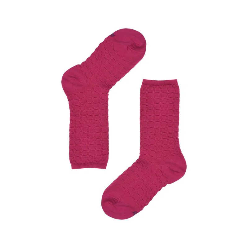 Women's socks with embossed fabric pattern - Orchid