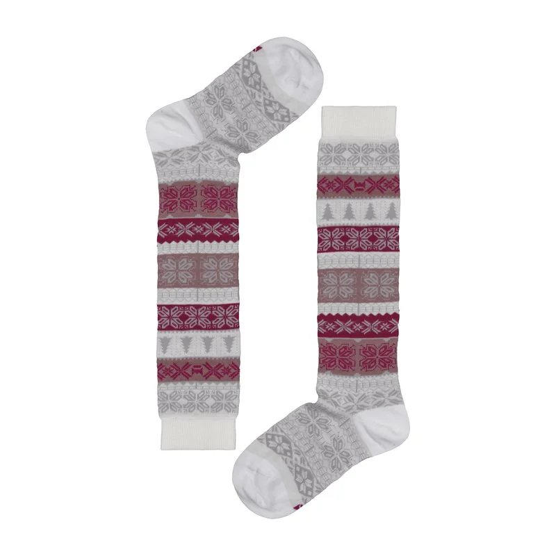 Women's long socks with winter pattern
