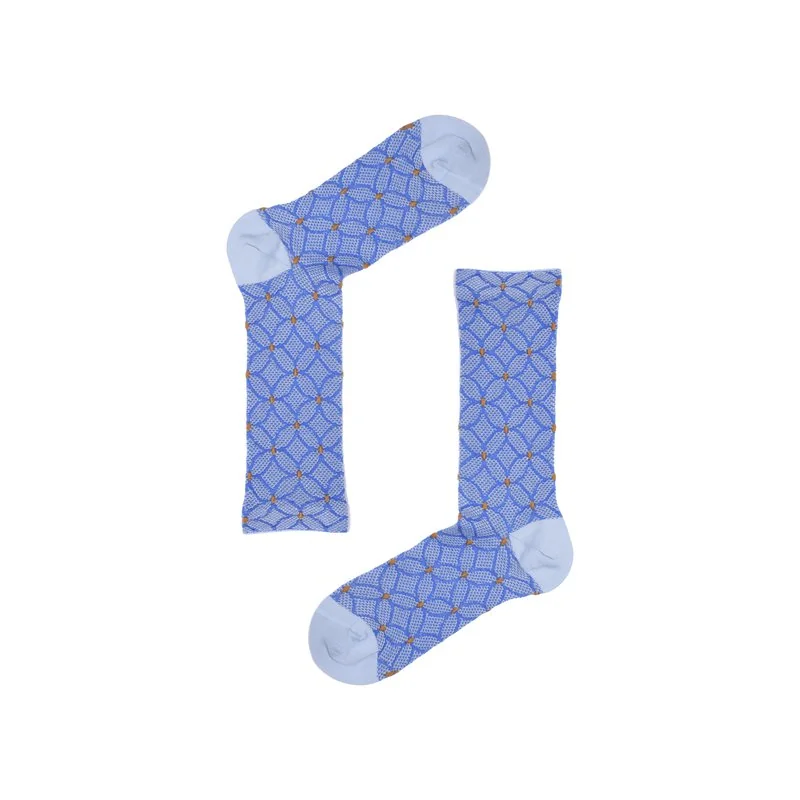Women socks with geometric flower pattern