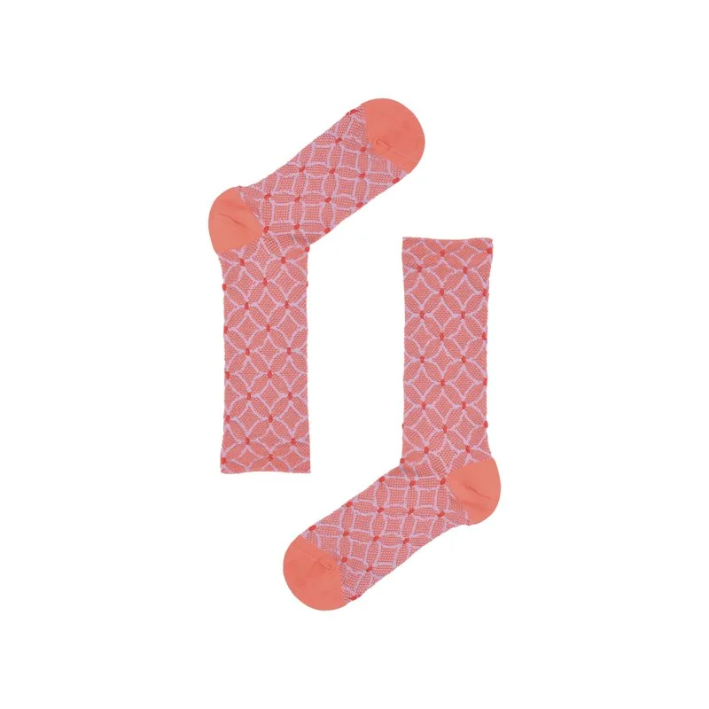 Women socks with geometric flower pattern