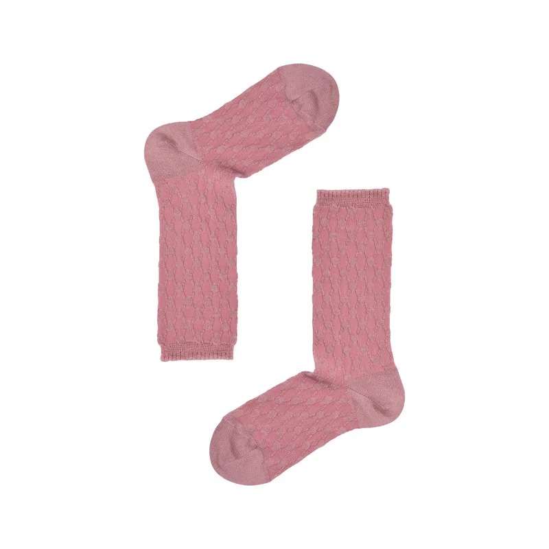 Women's short crew socks Relief pattern with cashmere