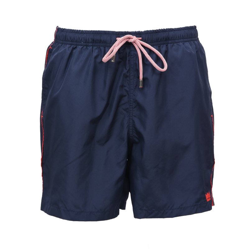 Solid Color Swimwear Shorts - Blue