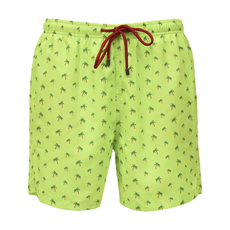 Palm tree Swimwear Shorts - Neon Yellow