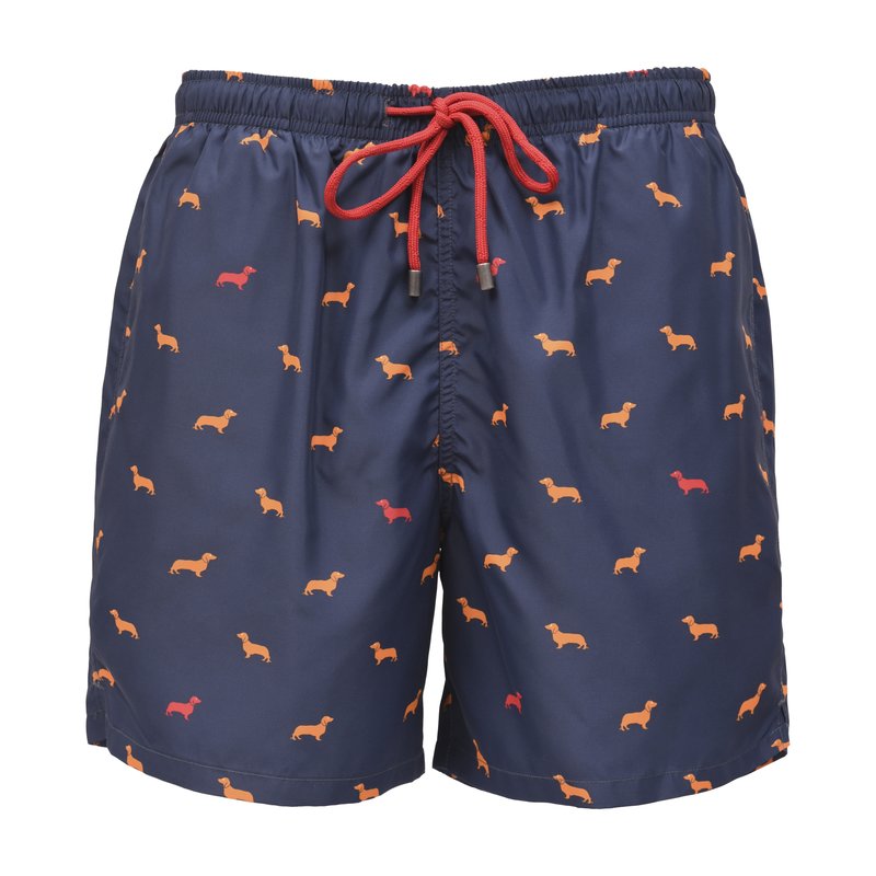 Dachshund Swimwear Shorts - Navy Blue