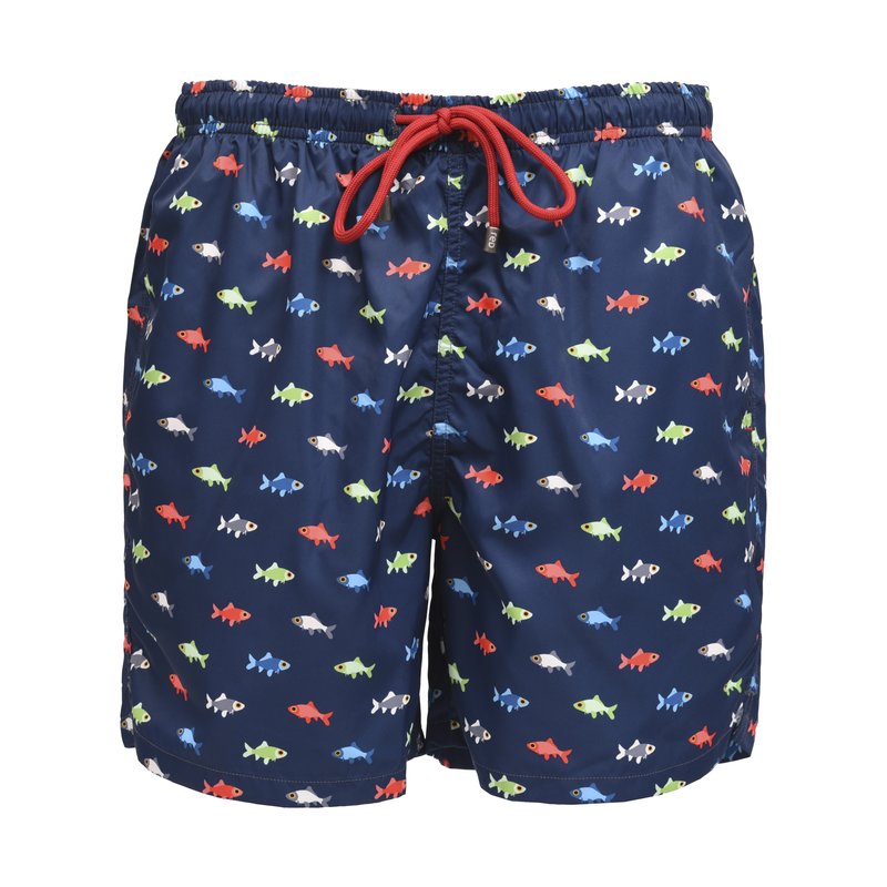 Multicolor Fish Swimwear Shorts