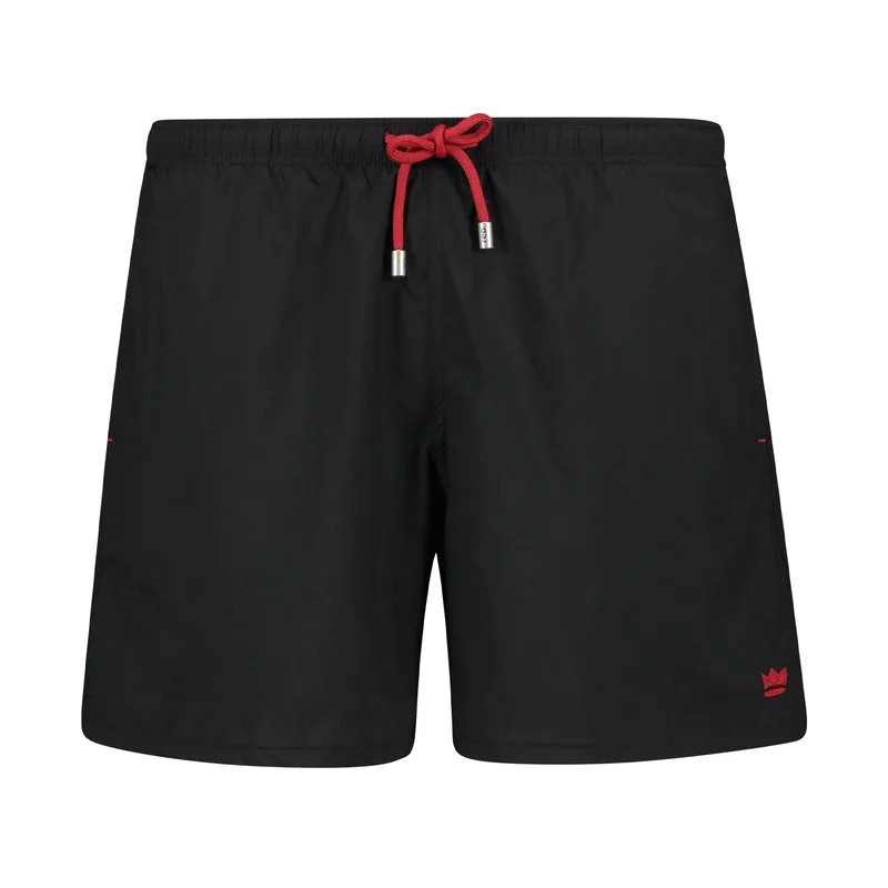 Solid Color Swimwear Shorts - Black
