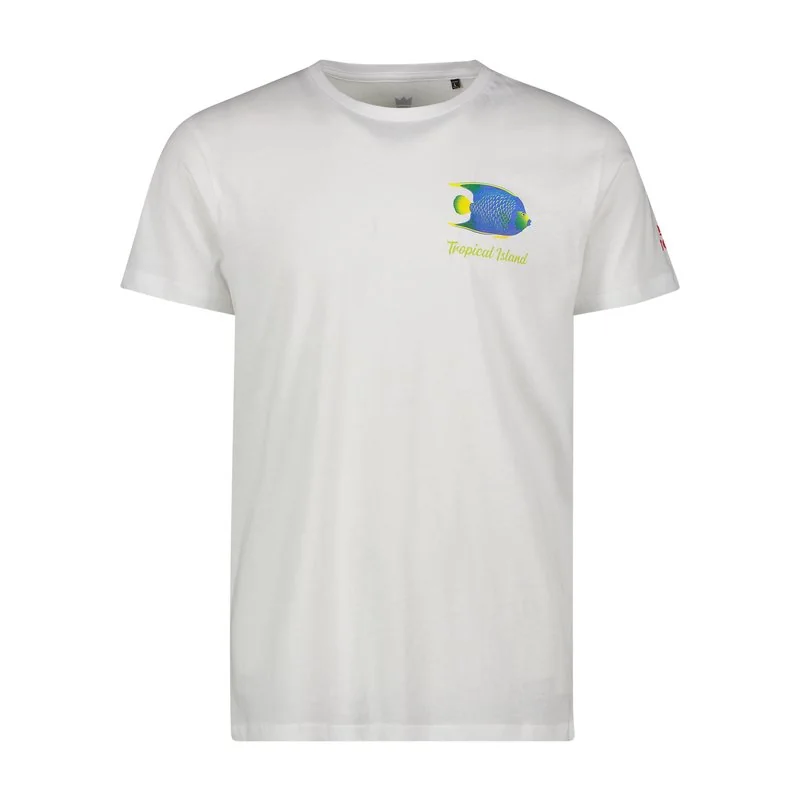 T-shirt Tropical island detail - White