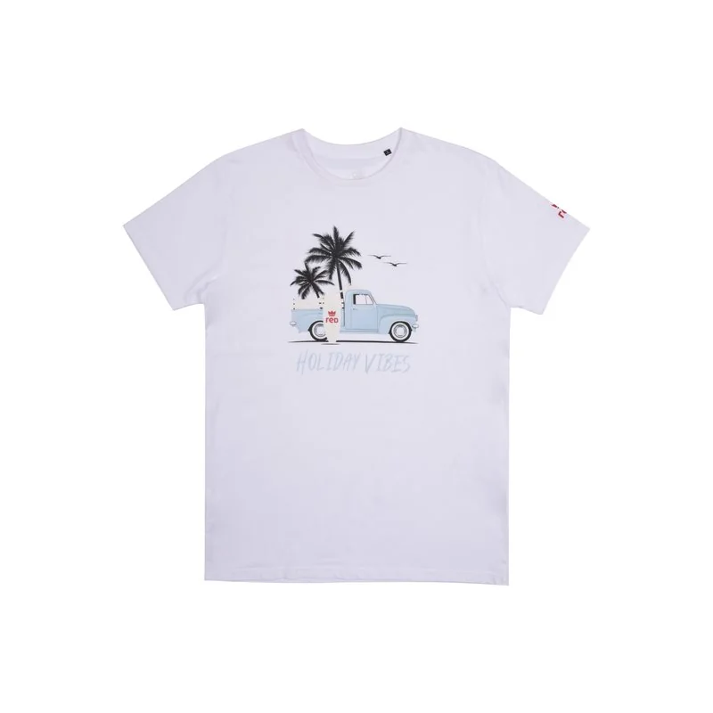 Men T-shirt holiday vibes - White