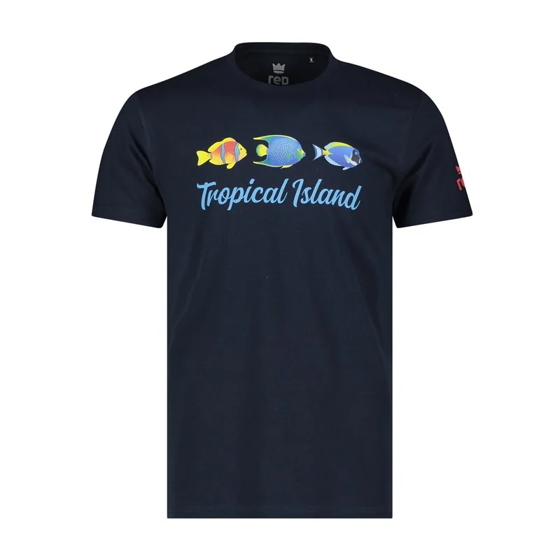 T-shirt uomo Tropical island - Navy