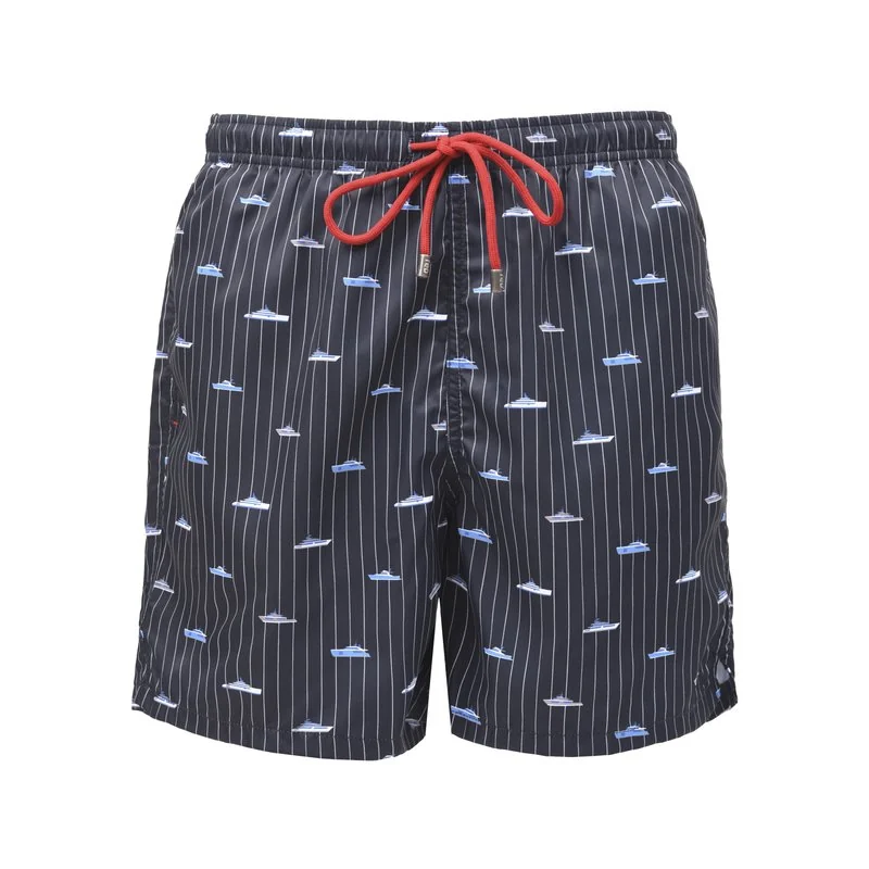 Striped Yatch Swimwear Shorts - Dark Blue