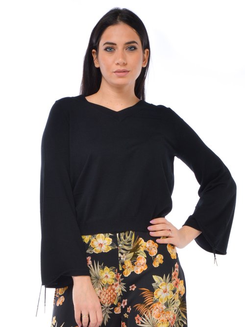 MAGLIA GIROCOLLO DONNA - Nero