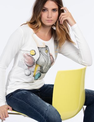 yes zee abbigliamento - Yes Zee outlet shop online  - T-shirt Yes Zee manica lunga con stampa