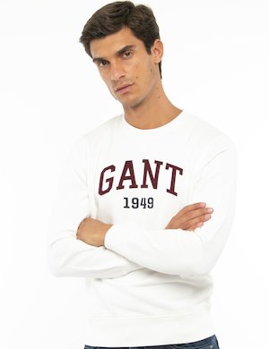 Gant uomo outlet - Felpa Gant con logo a contrasto