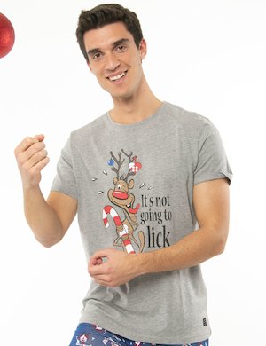 T-shirt uomo scontata - T-shirt Blend con renna stampata
