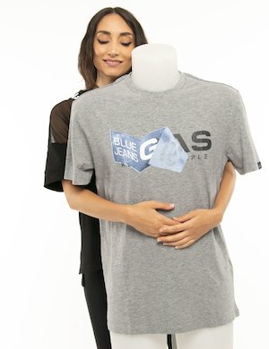 T-shirt uomo scontata - T-shirt Gas logo stampato