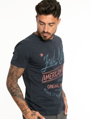 T-shirt uomo scontata - T-shirt Fred Mello con logo e scritte