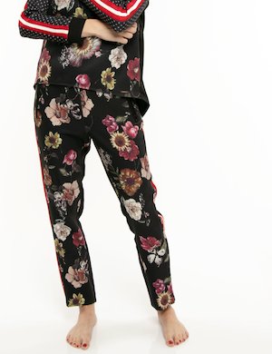 Pantaloni eleganti scontati da donna - Pantalone Imperfect motivo floreale