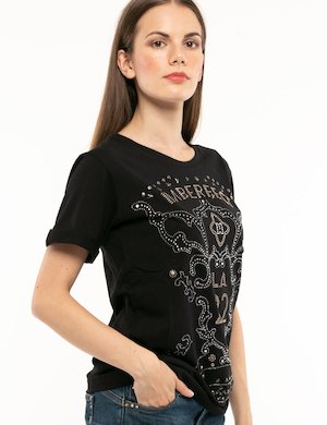 Imperfect donna outlet - T-shirt Imperfect con strass