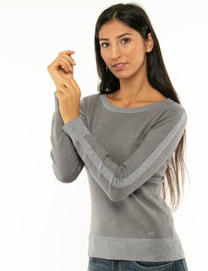 maglia donna elegante scontata - Maglione Yes Zee dettagli in lurex