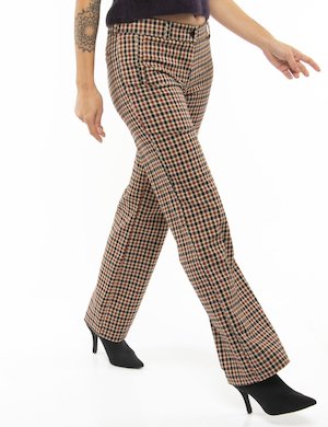 Pantaloni eleganti scontati da donna - Pantalone Vougue a quadretti taglio regolare