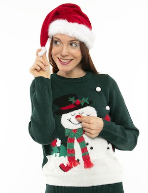 maglia donna elegante scontata - Maglione Vero Moda con pupazzo di neve