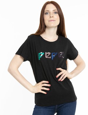 Pepe jeans donna outlet - T-shirt Pepe Jeans logo in paillettes