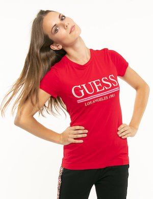 Abbigliamento donna Guess scontato - T-shirt Guess logo glitterato