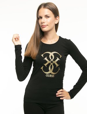 maglia donna elegante scontata - Maglia Guess con logo stampato