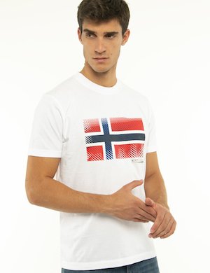 T-shirt Napapijri con bandiera norvegese