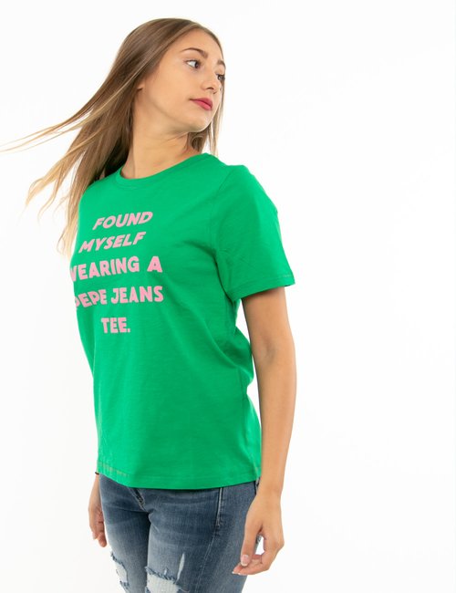 T-shirt Pepe Jeans con scritta - Verde
