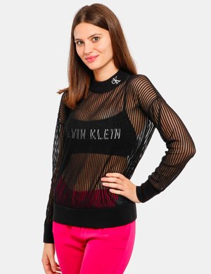 maglia donna elegante scontata - Maglia  Calvin Klein traforata